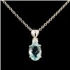 Image 1 : 14K Gold 0.92ct Sapphire & 0.06ctw Diamond Pendant