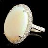 Image 2 : 14K Gold 8.87ct Opal & 1.00ctw Diamond Ring