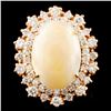 Image 1 : 14K Gold 5.82ct Opal & 1.47ctw Diamond Ring