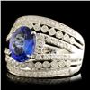 Image 2 : 14K Gold 2.28ct Tanzanite & 0.96ctw Diamond Ring