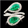 14K Gold 1.80ct Emerald & 0.76ctw Diamond Ring
