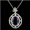 18K Gold 4.92ct Kyanite & 0.87ctw Diamond Pendant