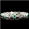 Image 1 : 14K Gold 2.18ct Emerald & 1.50ctw Diamond Bracelet