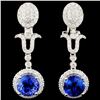 Image 1 : 18K Gold 7.02ct Tanzanite & 2.03ctw Diamond Earrin