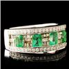 Image 3 : 18K Gold 1.05ct Emerald & 0.75ctw Diamond Ring