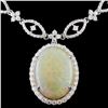 18K White Gold 17.25ct Opal & 10.73ct Diamond Neck