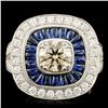 Image 1 : 14K Gold 1.14ct Sapphire & 1.82ctw Diamond Ring