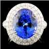 Image 1 : 18K Gold 8.47ct Tanzanite & 2.22ctw Diamond Ring