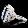 Image 3 : 18K Gold 13.40ct Sapphire & 1.57ctw Diamond Ring