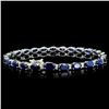 Image 2 : 14K Gold 14.00ct Sapphire & 0.85ctw Diamond Bracel