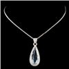 Image 2 : 14K Gold 5.00ct Aquamarine & 0.25ctw Diamond Penda