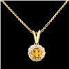 Image 1 : 18K Gold 0.36ctw Sapphire & 0.43ctw Diamond Pendan