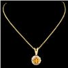 Image 2 : 18K Gold 0.36ctw Sapphire & 0.43ctw Diamond Pendan