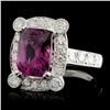 Image 2 : 18K White Gold 3.09ct Spinel & 1.00ct Diamond Ring