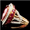 Image 5 : 18K Gold 16.47ct Rubellite & 1.76ctw Diamond Ring