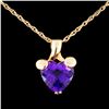 Image 1 : 14K Gold 1.90ct Amethyst Pendant