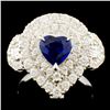 Image 1 : 18K Gold 0.85ct Sapphire & 1.43ctw Diamond Ring