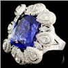 Image 2 : 18K Gold 17.56ct Tanzanite & 3.50ctw Diamond Ring