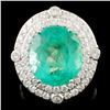 18K Gold 8.12ct Emerald & 1.55ctw Diamond Ring