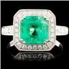 18K Gold 1.99ct Emerald & 0.75ctw Diamond Ring