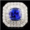 18K Gold 7.60ct Tanzanite & 3.33ctw Diamond Ring