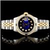 Rolex DateJust 18K & SS 1.00ct Diamond Blue Vignet
