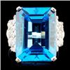 Image 1 : 18K Gold 13.17ct Topaz & 0.64ctw Diamond Ring
