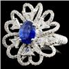 Image 2 : 18K White Gold 1.49ct Sapphire & 1.41ct Diamond Ri