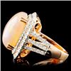 Image 3 : 14K Gold 9.50ct Opal & 1.35ctw Diamond Ring