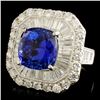 Image 2 : 18K Gold 7.60ct Tanzanite & 3.33ctw Diamond Ring