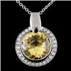 Image 1 : 14K Gold 5.00ct Beryl & 0.30ct Diamond Pendant