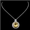 Image 2 : 14K Gold 5.00ct Beryl & 0.30ct Diamond Pendant