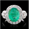 Image 1 : 18K Gold 2.85ct Emerald & 1.49ct Diamond Ring