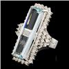 Image 2 : 14K Gold 10.30ct Aquamarine & 1.70ct Diamond Ring