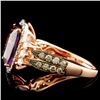 Image 3 : 14K Gold 3.40ct Amethyst & 0.81ctw Diamond Ring