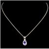 Image 2 : 14K Gold 0.77ct Sapphire & 0.06ctw Diamond Pendant