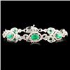 Image 1 : 14K Gold 3.58ct Emerald & 2.71ctw Diamond Bracelet