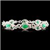 Image 2 : 14K Gold 3.58ct Emerald & 2.71ctw Diamond Bracelet