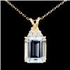 Image 1 : 14K Gold 5.25ct Aquamarine & 0.14ctw Diamond Penda