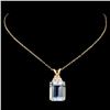Image 2 : 14K Gold 5.25ct Aquamarine & 0.14ctw Diamond Penda