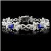 14K Gold 10.94ct Sapphire & 3.69ctw Diam Bracelet