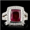 14K Yellow Gold 3.48ct Rubellite & 1.41ct Diamond