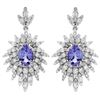 14K Gold 3.00ct Tanzanite & 2.50ct Diamond Earring
