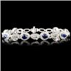 14K Gold 3.26ct Sapphire & 1.70ctw Diamond Bracele
