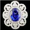 18K Gold 7.19ct Tanzanite & 2.25ctw Diamond Ring