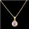 Image 1 : 14K Gold 0.60ct Spinel & 0.16ctw Diamond Pendant