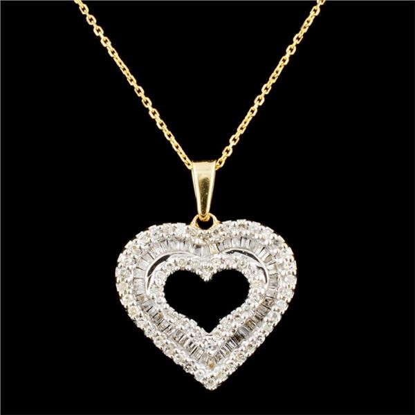 14K Gold 0.75ctw Diamond Pendant