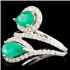 Image 2 : 18K Gold 1.80ct Emerald & 0.76ctw Diamond Ring