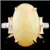 18K Gold 6.15ct Opal & 0.71ctw Diamond Ring