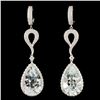 14K Gold 23.61ct Aquamarine & 2.86ctw Diamond Earr